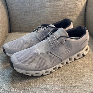 On Cloud 5 Glacier White Gray Silver Running Shoes Sneakers Mens size 14